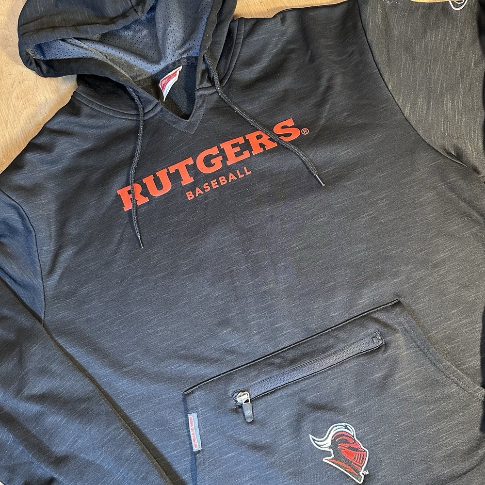 Rawlings Rutgers University Pullover Hoodie Men's Large Black Polyester Knights